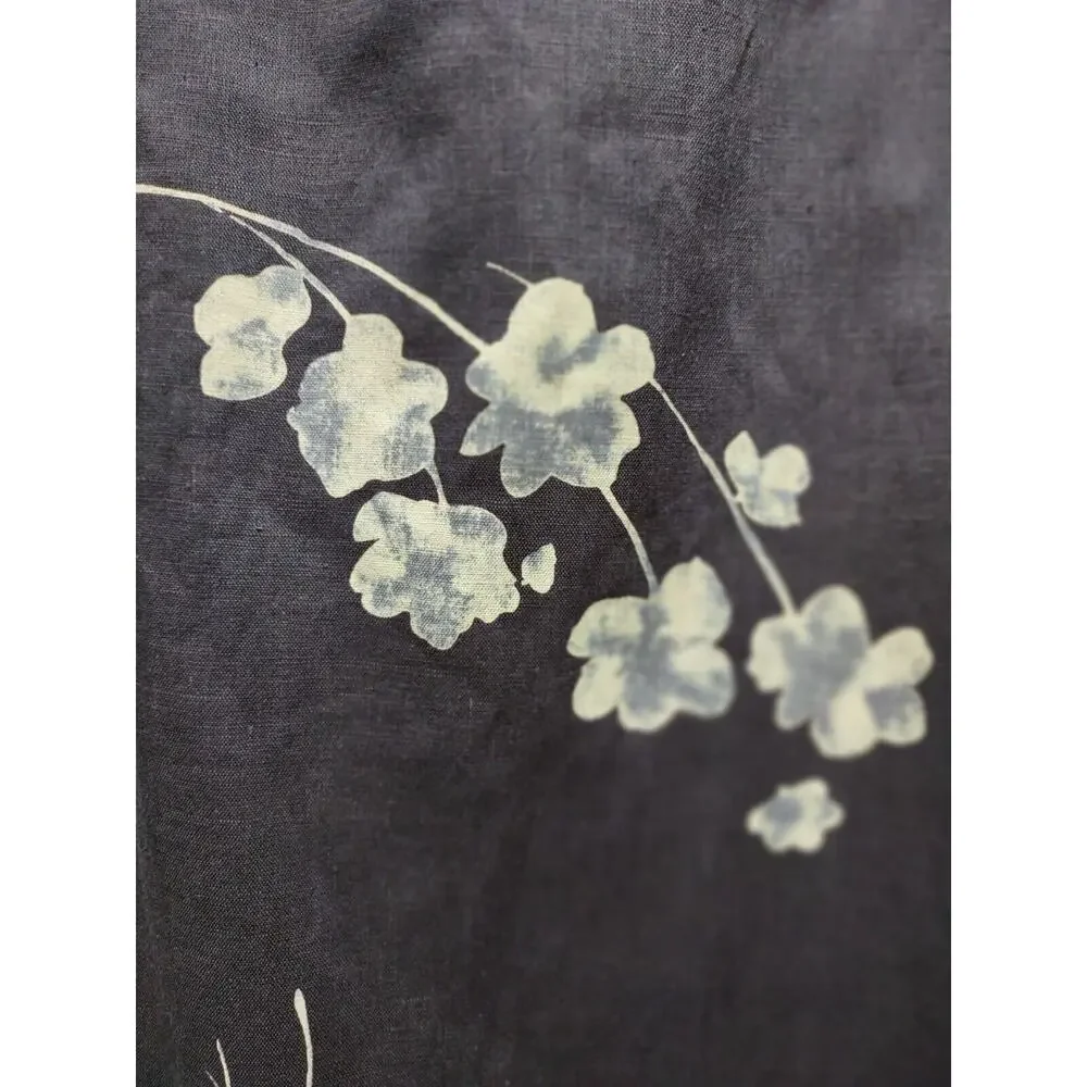 NYGARD Collection 4 Petite Maxi Lined Faux Wrap Skirt Navy And Light Blue Floral - Picture 8 of 11